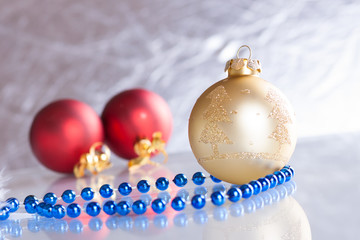 Christmas balls on abstract background