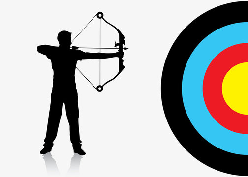 recommend clip art: Sport archer background - vector illustration