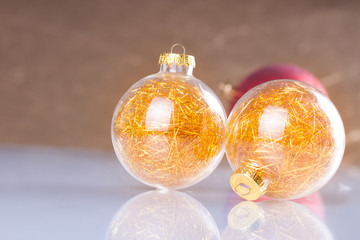 Christmas balls on abstract background