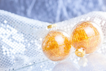 Christmas balls on abstract background