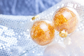 Christmas balls on abstract background