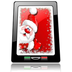 Santa Cartoon Smart Phone Tablet iPad-Babbo Natale in Computer