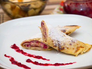 pancake with raspberries