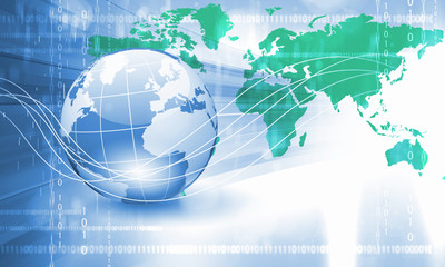 Planet earth and technology background