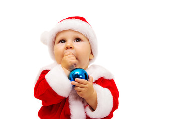 Little boy Santa Claus. Portrait.