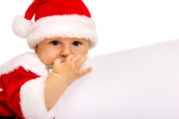 Little boy Santa Claus. Portrait.