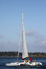 Naklejka premium navigation à la voile dans le golfe du morbihan