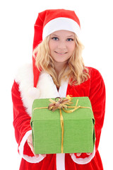 woman in santa claus costume