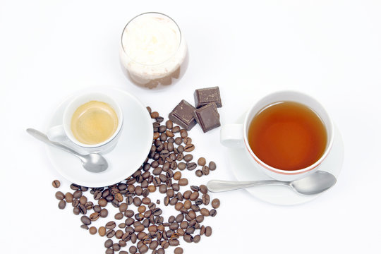 coffe,tea and choco cream