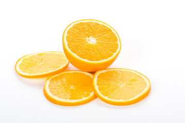 Range of Orange Fruit on white