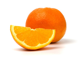 Orange fruit isolated on white background