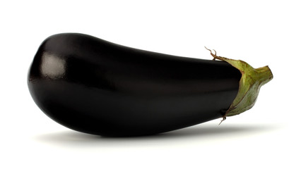 Two black eggplants isolated on white