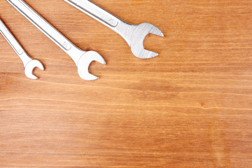 Instruments on wooden background