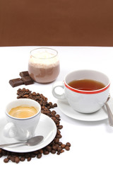 coffe,tea and choco cream