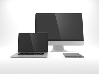 Fototapeta premium Computer, laptop, tablet isolated