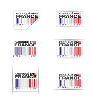 &eacute;tiquette, code barre : MADE IN FRANCE