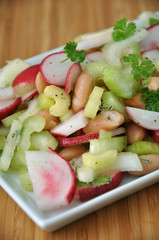 Feuerbohnen Radieschen Sellerie Salat