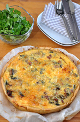 Quiche mit Speck, Pilzen und Lauch