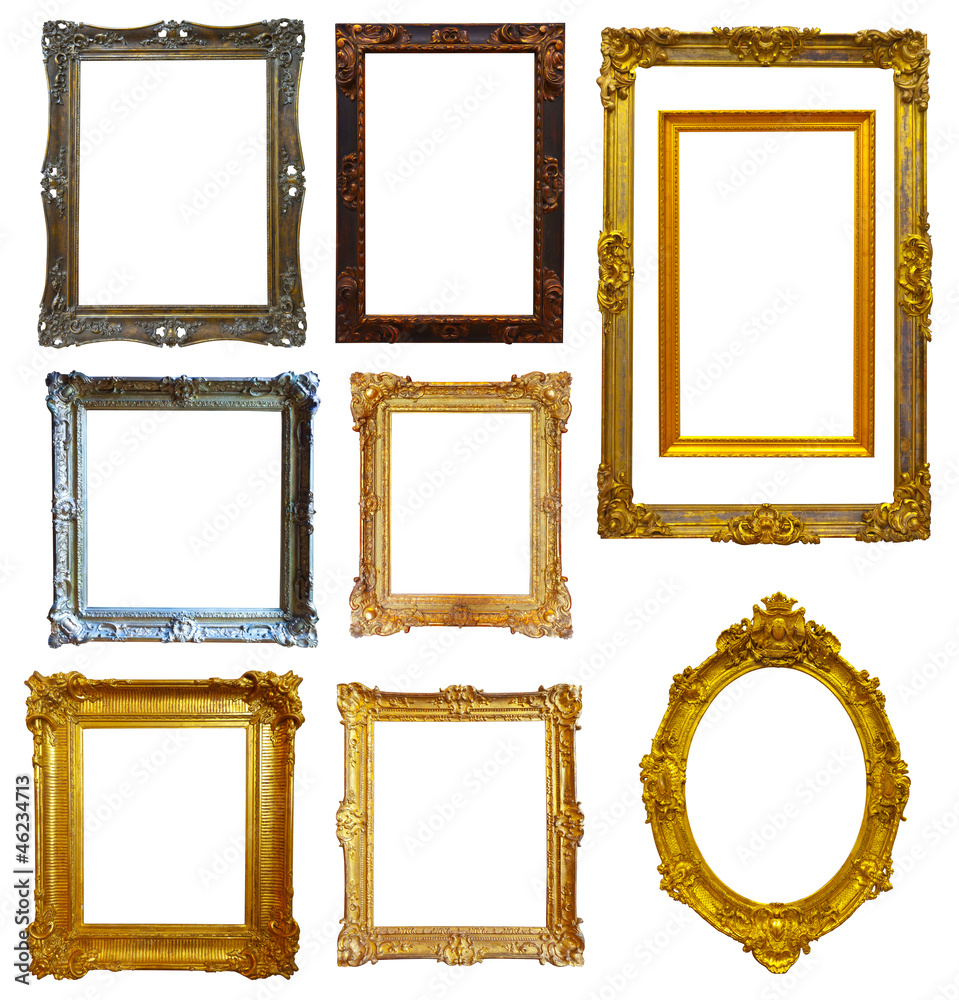 Wall mural Set of  gold picture frame