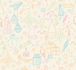 Xmas objects seamless pattern