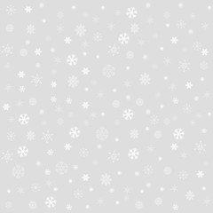 Winter Christmas seamless texture with snowflakes