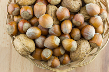 Almond, hazelnut and walnut