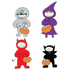 Naklejka premium halloween cartoon character hand drawn