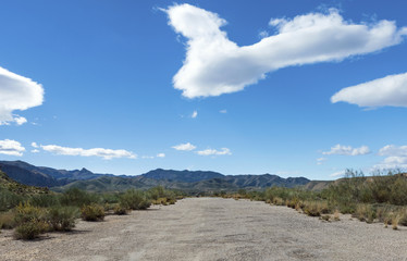View over old airport runway at Cortijo Grande Almeria Spain