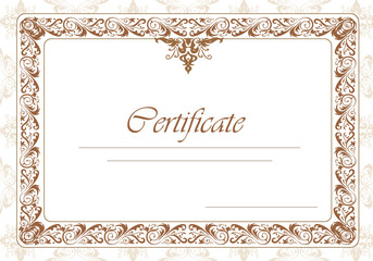 Border diploma or certificate - vector template