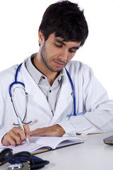 frendly young doctor working