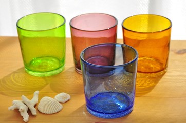 琉球硝子のコップ