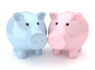 Sparschweine pink & blau