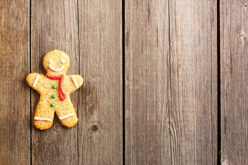 Christmas homemade gingerbread man cookie