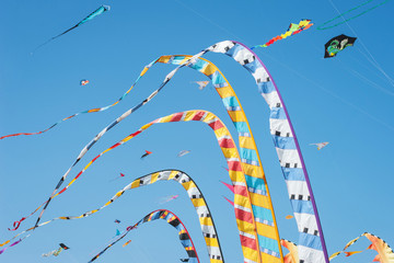 Kites flags in the sky.