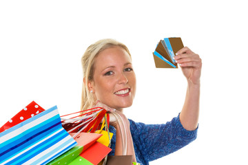 Frau mit Einkaufstaschen