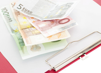 Money on clipboard