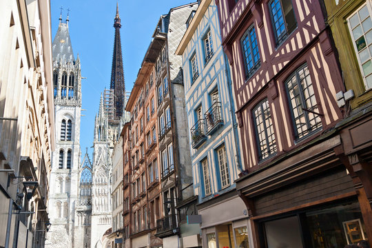 Half-Timbered Houses in Rouen, Normandy, France © peresanz