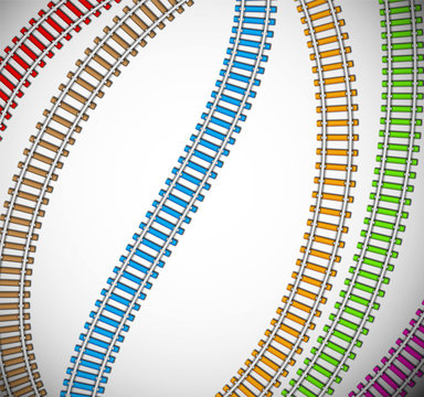 Background with colorful rails