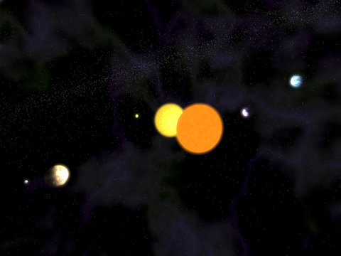 Binary Stars with five Planets