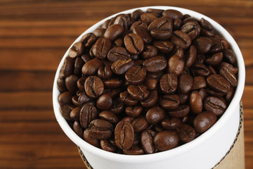 Coffee Beans in Paper Cup