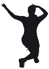Dancer silhouette on a white background