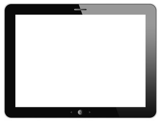 Black tablet computer (tablet pc) on white background