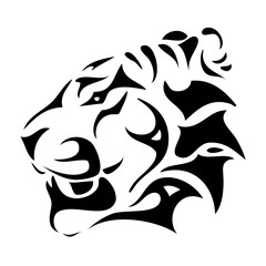 Obraz premium Tiger head - tribal - vector illustration