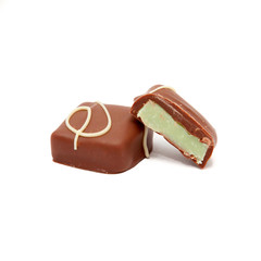 white chocolate candy with dried fruits and candied inside.