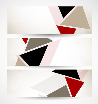 Set of banners with triangles