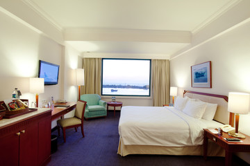 hotel room with beautiful view window