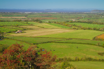 Obraz premium View from Brent Knoll Somerset towards the coast