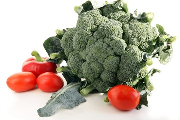red and green wholesome vegetable