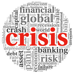 Crisis concept on white