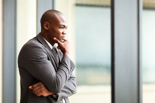 Thoughtful African American Businessman In Office